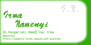 irma namenyi business card